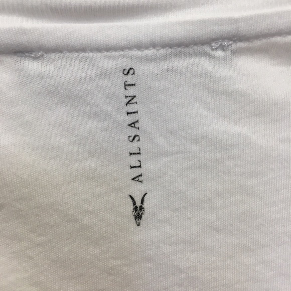 All Saints Muscle Crop T-Shirt Small White 100% Cotton Lightweight Casual - Picture 8 of 9